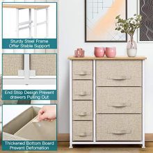 7 Drawer Fabric Dresser Storage Tower, Dresser Chest