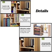 Office Desktop Bookshelf Adjustable Wood Display