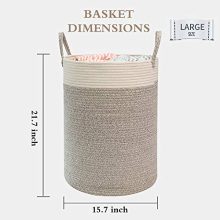 Hlryudo Large Cotton Rope Basket, Baby Laundry Basket