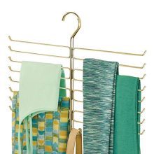 mDesign Metal Closet Rod Hanging Accessory Storage Organizer Rack
