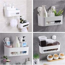 Luxear Shower Caddy Suction Cup, Drill-Free Removable Plastic Shower