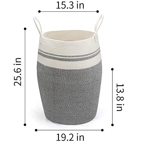 Stylish XL Laundry Hamper – Woven Cotton Basket for Bedroom & Bathroom
