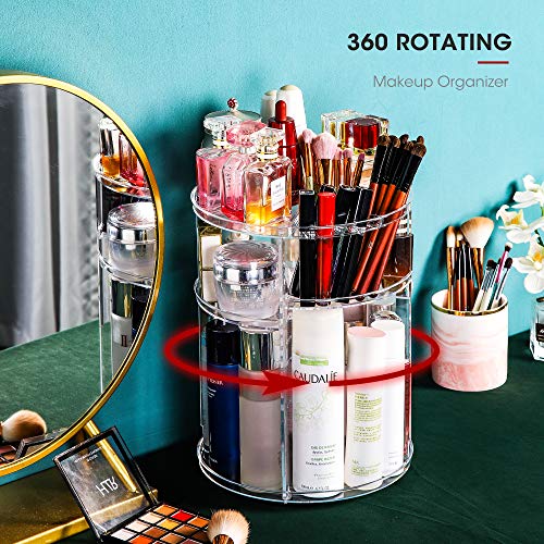 360 Rotating Adjustable Cosmetic Organizer Holder Storage Rack