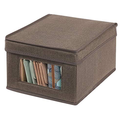 mDesign Soft Fabric Stackable Closet Storage Organizer Box