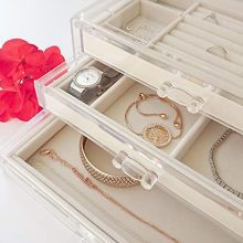 HerFav Jewelry Box for Women with 3 Drawers