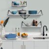 Stylish Floating Wall Shelves Set of 3 – Rustic Gray Wood Shelves for Living Room, Bedroom, Bathroom