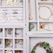 Velvet Jewelry Drawer Inserts Trays, Earring Organizer