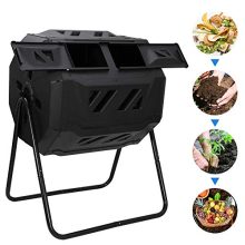 Dual Chambers Composting Tumbler Rotating Waste Bin