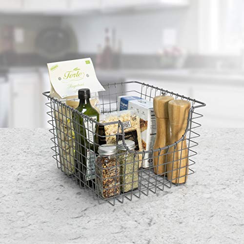 Spectrum Diversified Scoop Wire Basket, Vintage-Inspired Steel Storage