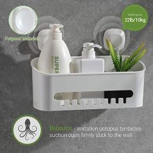 Luxear Shower Caddy Suction Cup, Drill-Free Removable Plastic Shower