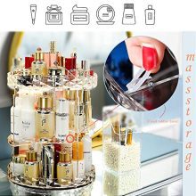 Makeup Organizer—360 Degree Rotating Transparent Cosmetic Organizer