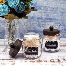 Amolliar Mason Jar Bathroom Vanity Organizer - Rustic Farmhouse Decor