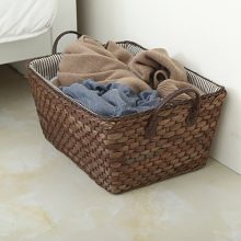 Fabric Lined Double Handle Storage Bin