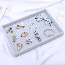 Velvet Jewelry Tray Organizer – Display for Rings, Necklaces, Earrings, and Watches