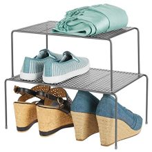 mDesign Modern Adjustable Metal Closet, Cabinet