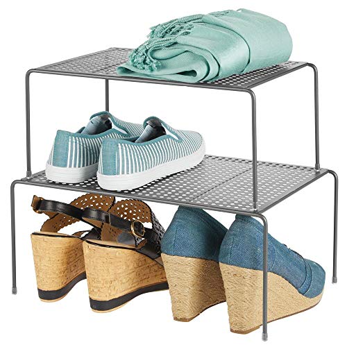 mDesign Modern Adjustable Metal Closet, Cabinet