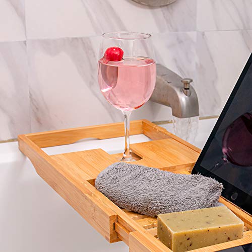 Bamboo Bathtub Tray - Perfect Expandable Bathtub Caddy