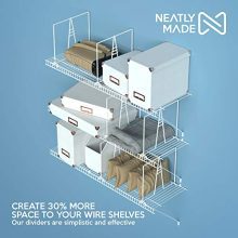 Neatly Made White Wire Shelf Dividers for Closet Organization