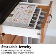 Mebbay Stackable Velvet Jewelry Trays Organizer
