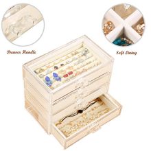 Acrylic Jewelry Box with 4 Drawers