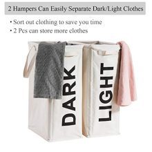 Slim Laundry Hamper Bag Waterproof Large Thin Foldable Dirty Clothes Storage