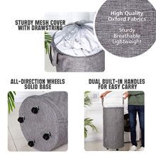 Newest ZYMEO 2 Pack Collapsible Laundry Basket with Wheels