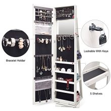 Jewelry Organizer Jewelry Cabinet 360 Rotating Full Length Mirror