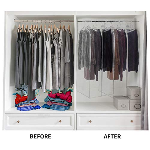 QEES Clear Closet Garment Bag, Hanging Wardrobe