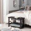 SONGMICS 3-Tier Bamboo Shoe Rack Bench