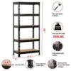 Yaheetech Black Adjustable 5-Shelf Shelving Unit Storage