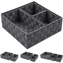 Posprica Woven Storage Box Cube Basket Bin Container