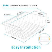 Under Shelf Basket, iSPECLE 4 Pack White Wire Rack
