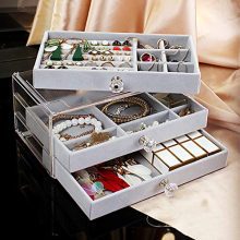 Box with 3 Drawers Jewelry Case
