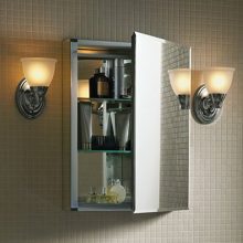 Bathroom with the Kohler Frameless Medicine Cabinet - Sleek Design, Ample Storage, and Easy Installation