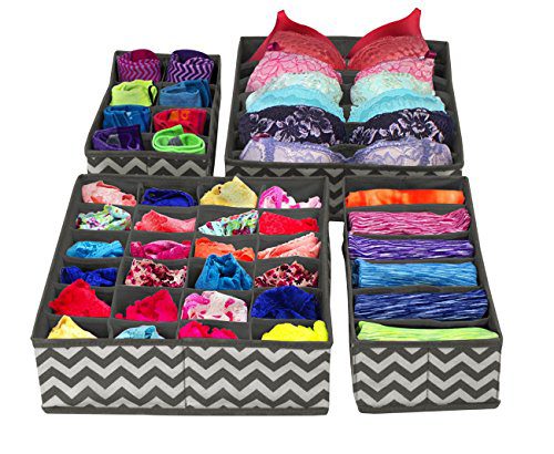 Sorbus Set of 4 Foldable Drawer Dividers, Storage Boxes