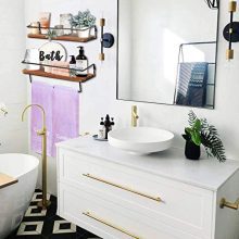 QEEIG Floating Shelves Bathroom Wall Shelf Rustic Mounted Shelfs