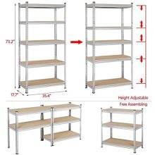 YAHEETECH 5-Shelf Storage Shelves