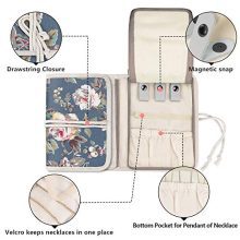 Travel Jewelry Roll for Necklaces, Earrings, Bracelets