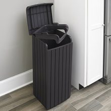 Keter Large Trash Can with Lid for Patio and Outdoor Kitchen