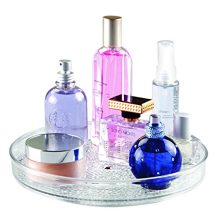 iDesign Rain Lazy Susan Turntable Cosmetic Organizer for Vanity Cabinet