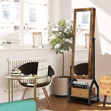 CHARMAID Industrial Jewelry Armoire with Full Length Mirror