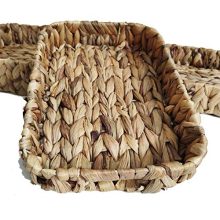 ZKZNsmart 3-Piece Decorative Tray Water Hyacinth Storage Basket