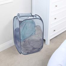 Smart Design Mesh Pop-Up Flip Laundry Hamper & Basket