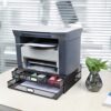 Mesh Metal Monitor Stand Riser with Drawer