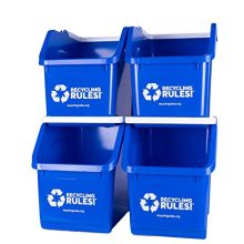 Stackable Recycling Bin Container with Handle 6 Gallon