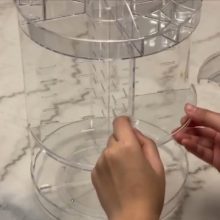 360 Degree Spinning Makeup Organizer, sanipoe Adjustable Makeup Carousel