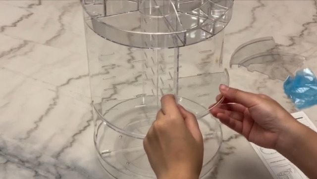 360 Degree Spinning Makeup Organizer, sanipoe Adjustable Makeup Carousel