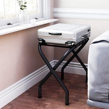 SONGMICS Metal Folding Luggage Rack Black