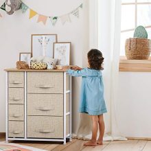 7 Drawer Fabric Dresser Storage Tower, Dresser Chest