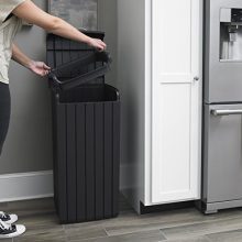 Keter Large Trash Can with Lid for Patio and Outdoor Kitchen
